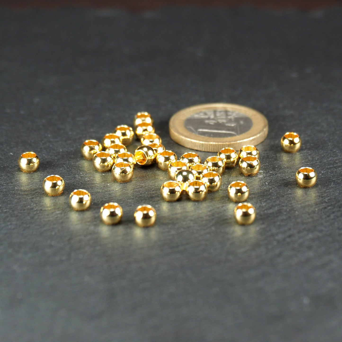 25 Perlen 5 mm schlicht rund glänzend, 10623