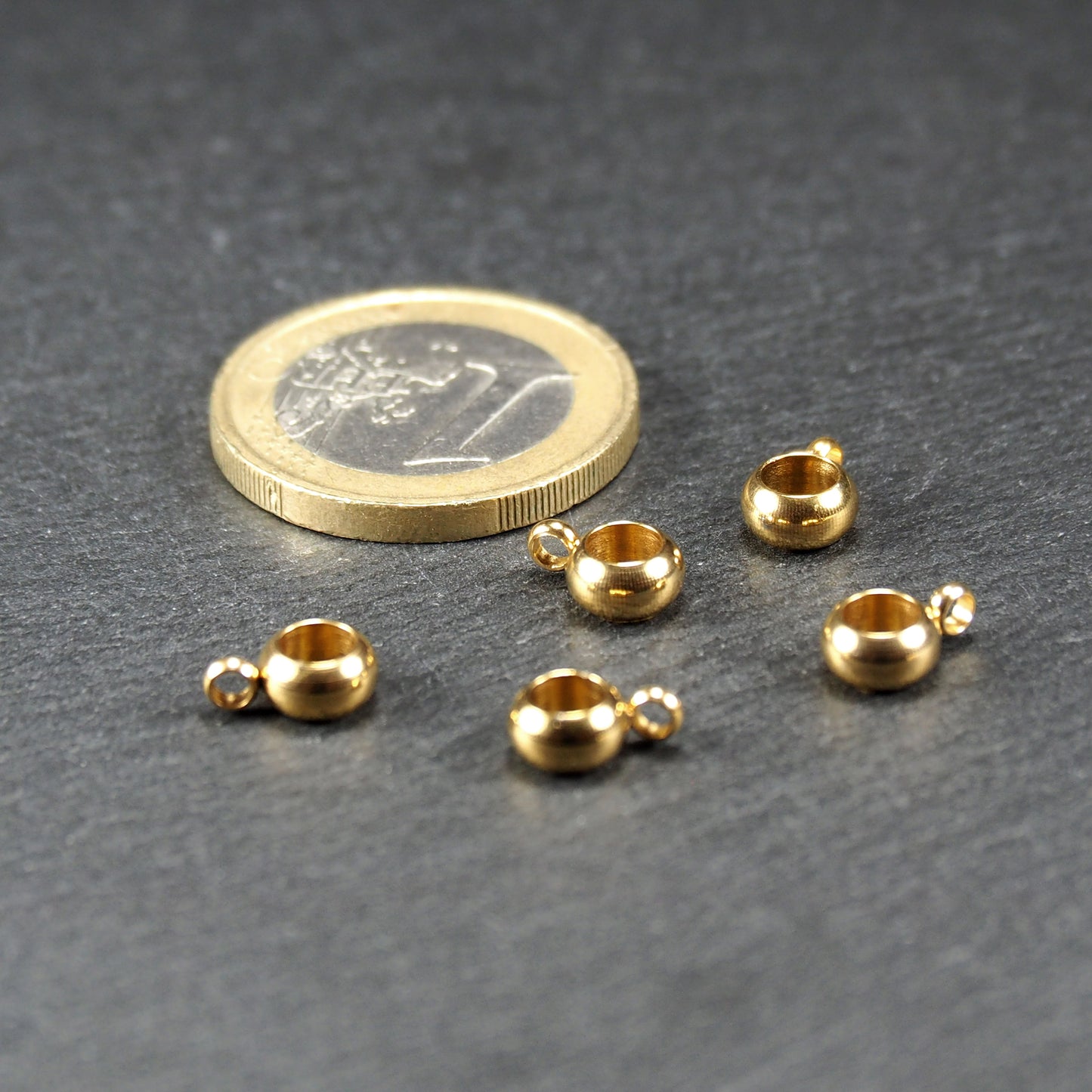 4 Anhängerösen Edelstahl 304 vergoldet, 10969