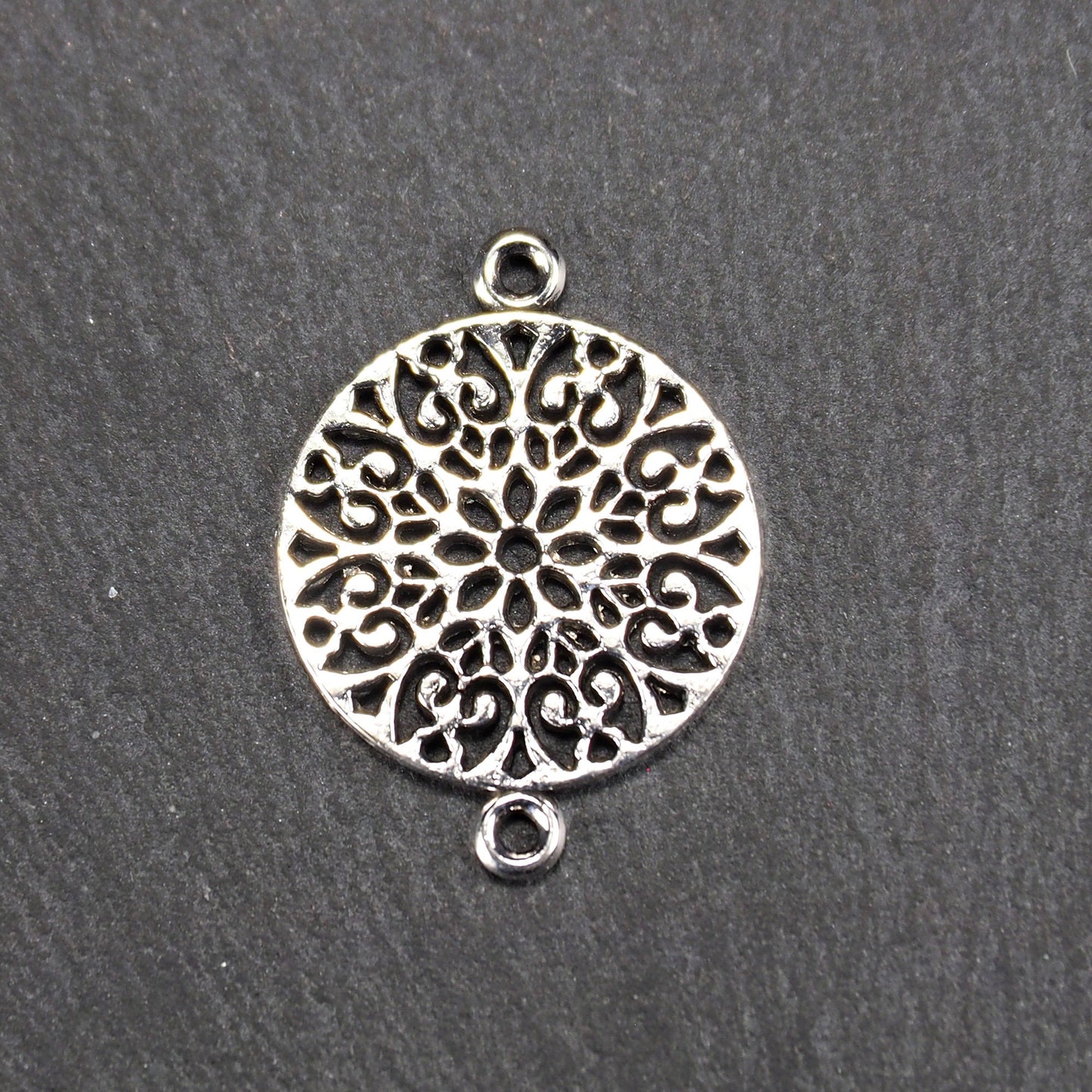 5 Verbinder Mandala, antik silberfarben, 11006