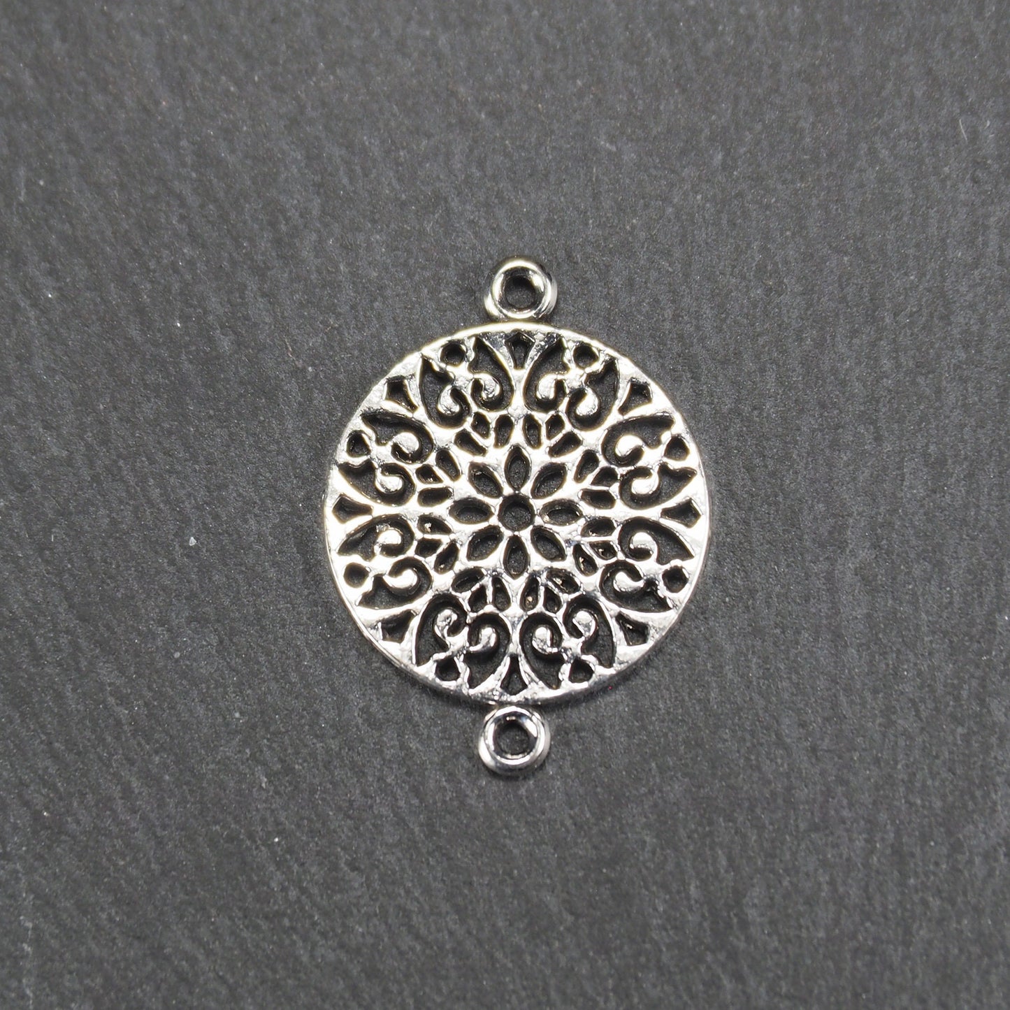 5 Verbinder Mandala, antik silberfarben, 11006