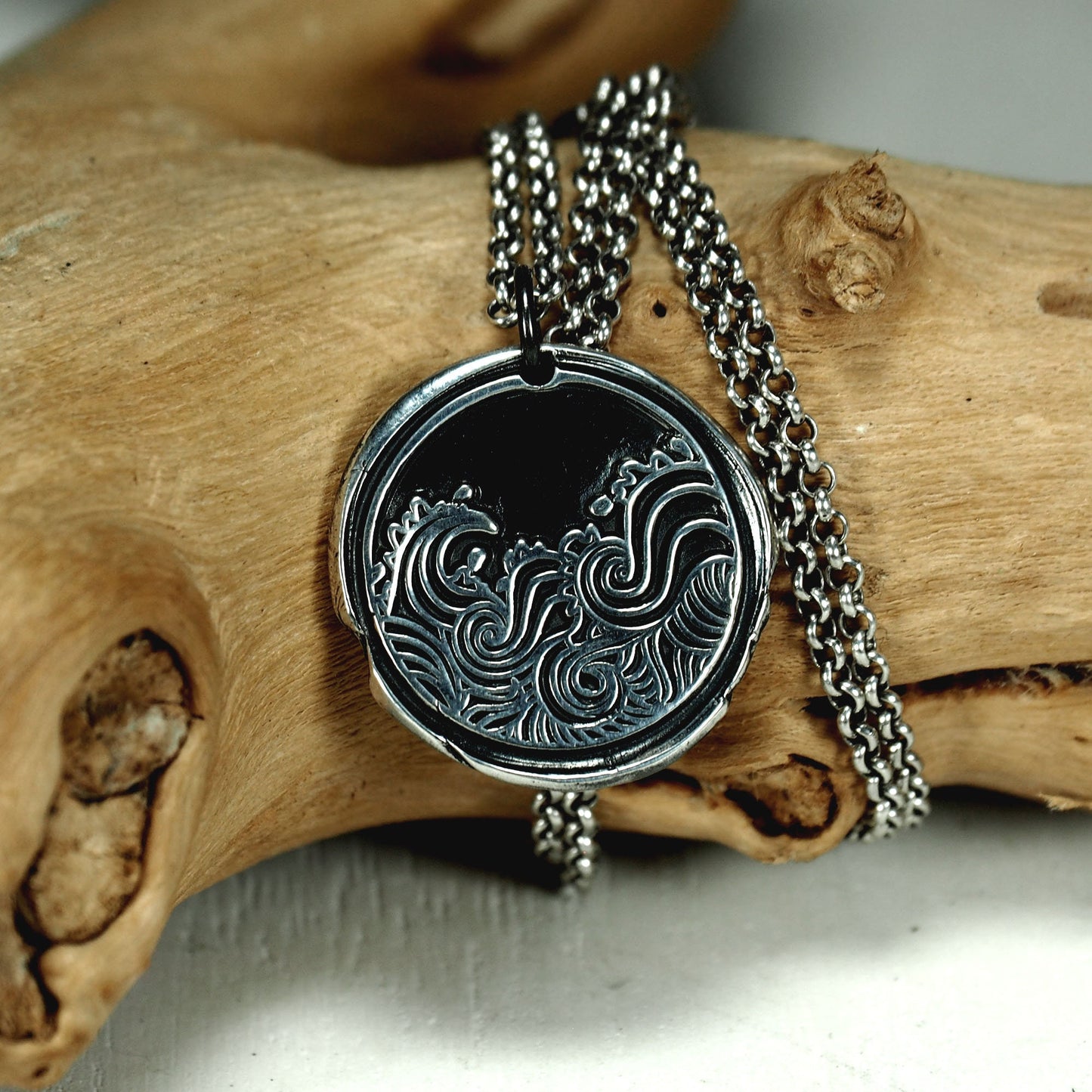 Anhänger wildes Meer Sterling Silber, 40124