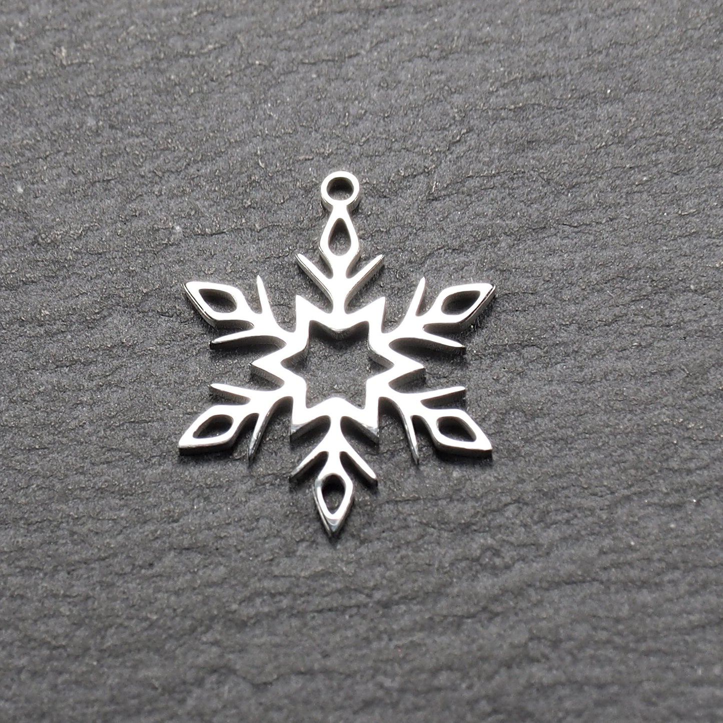 Anhänger Schneeflocke, Edelstahl 304, filigran, 11034