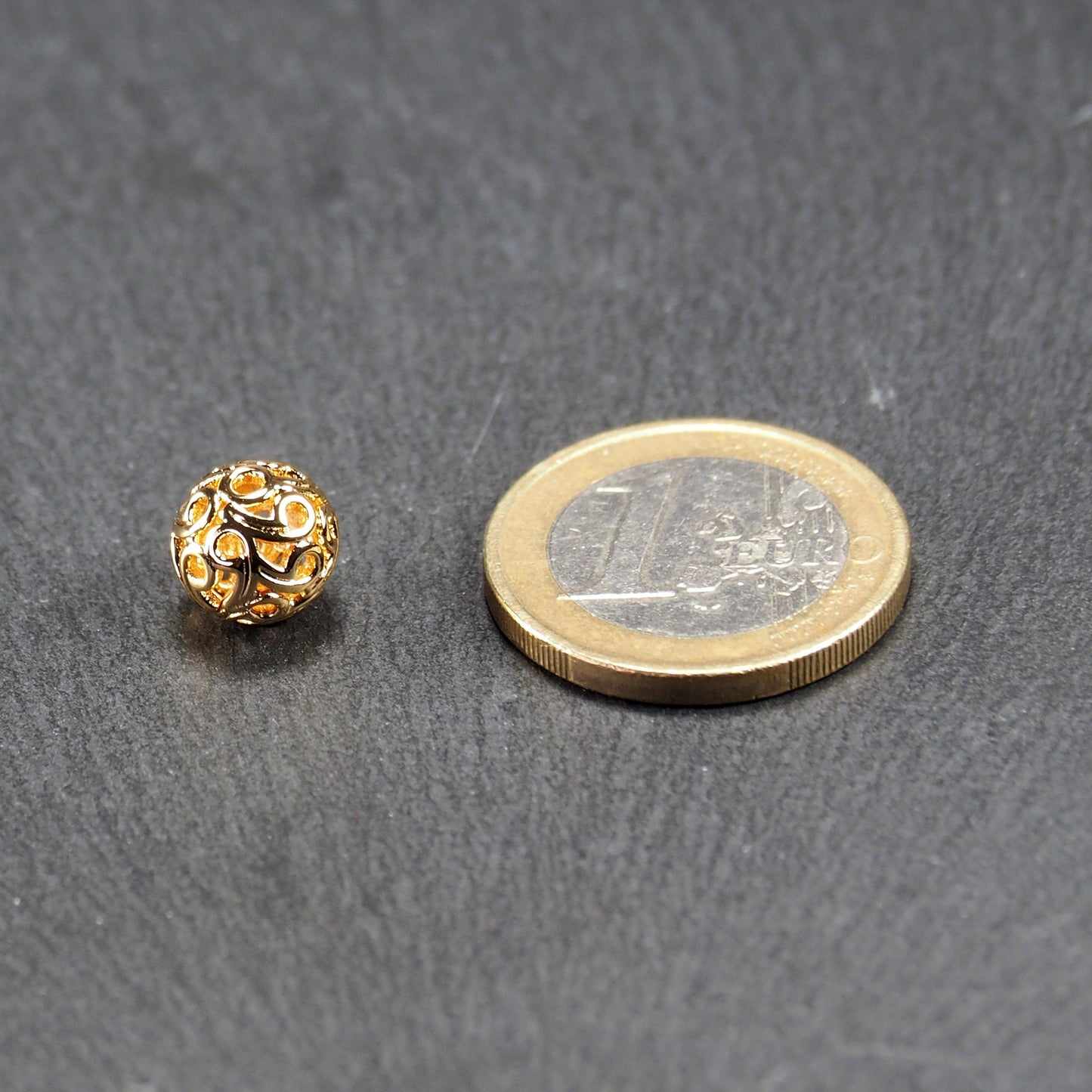 Perle filigran, Messing, 18 Karat vergoldet, 11003