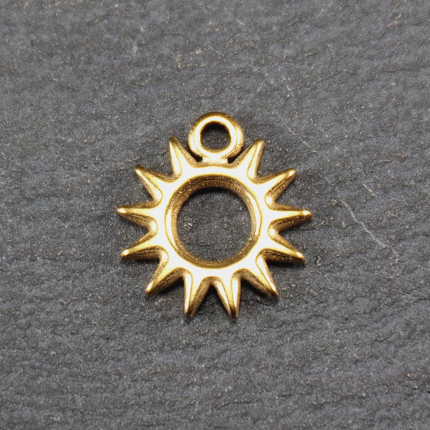 Anhänger Sonne, chirurgischer Edelstahl 316L, ionenvergoldet, 11086