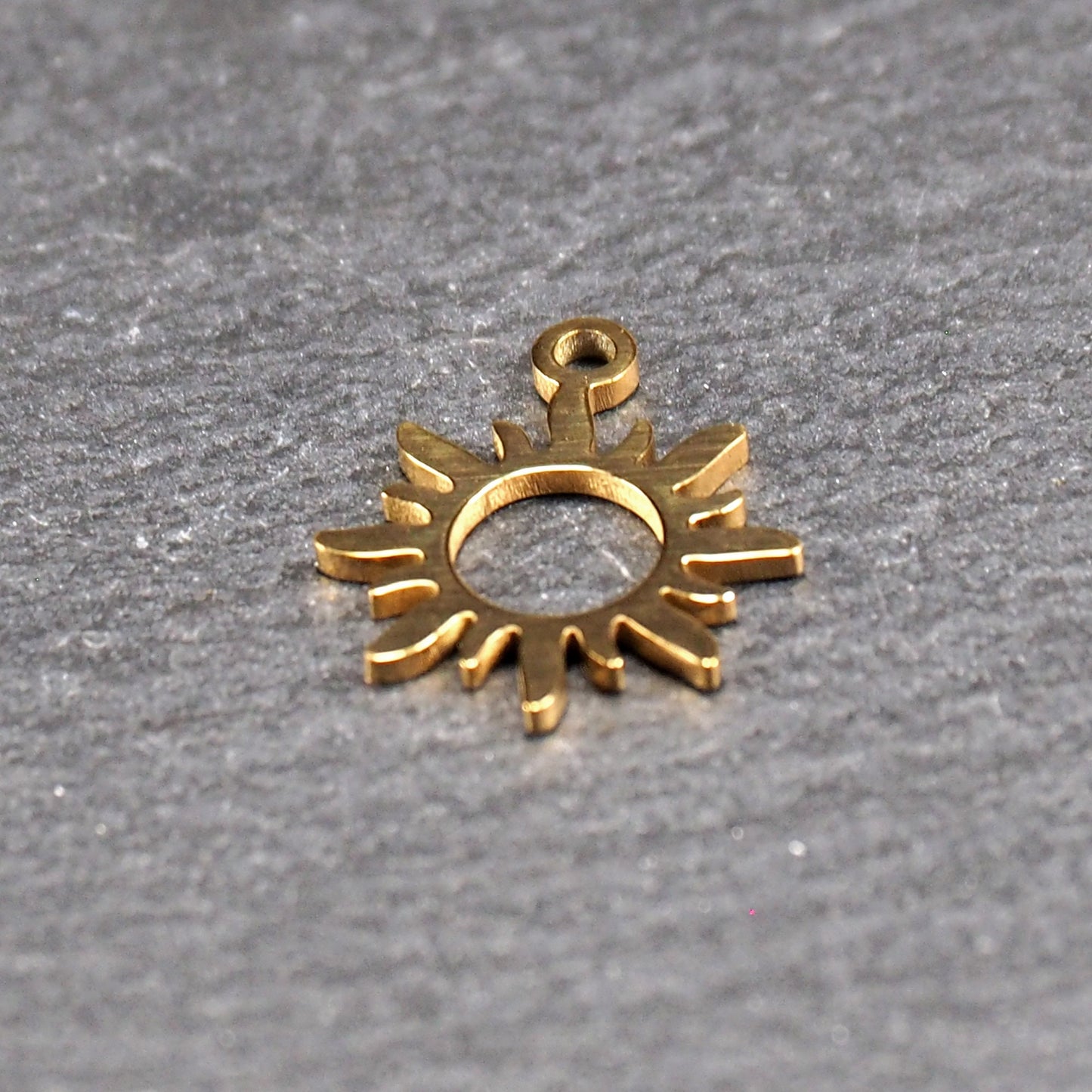 Anhänger Sonne, Edelstahl 304L, ionenvergoldet, 11102
