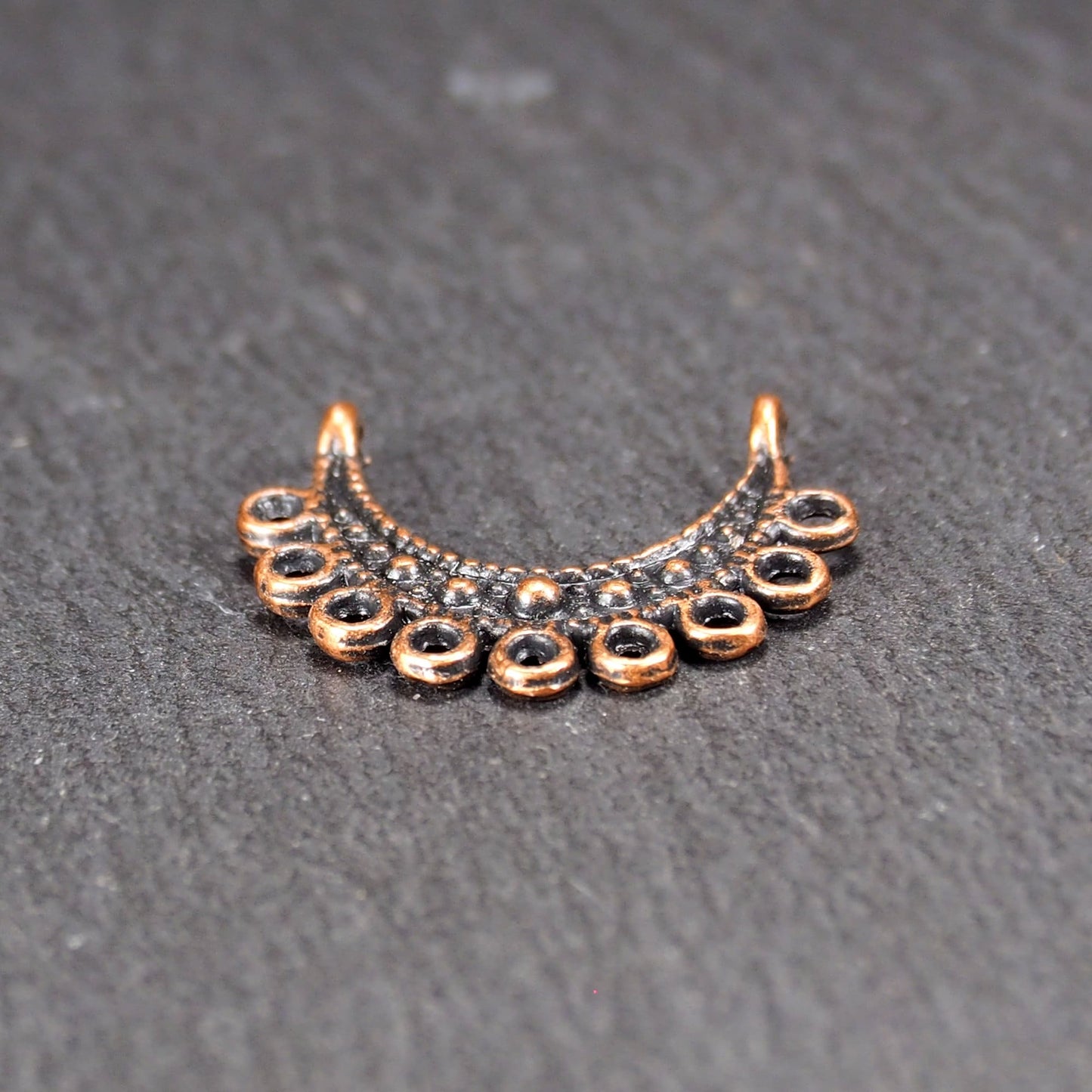 2 Verbinder Halbmond, antik kupferfarben, 11136