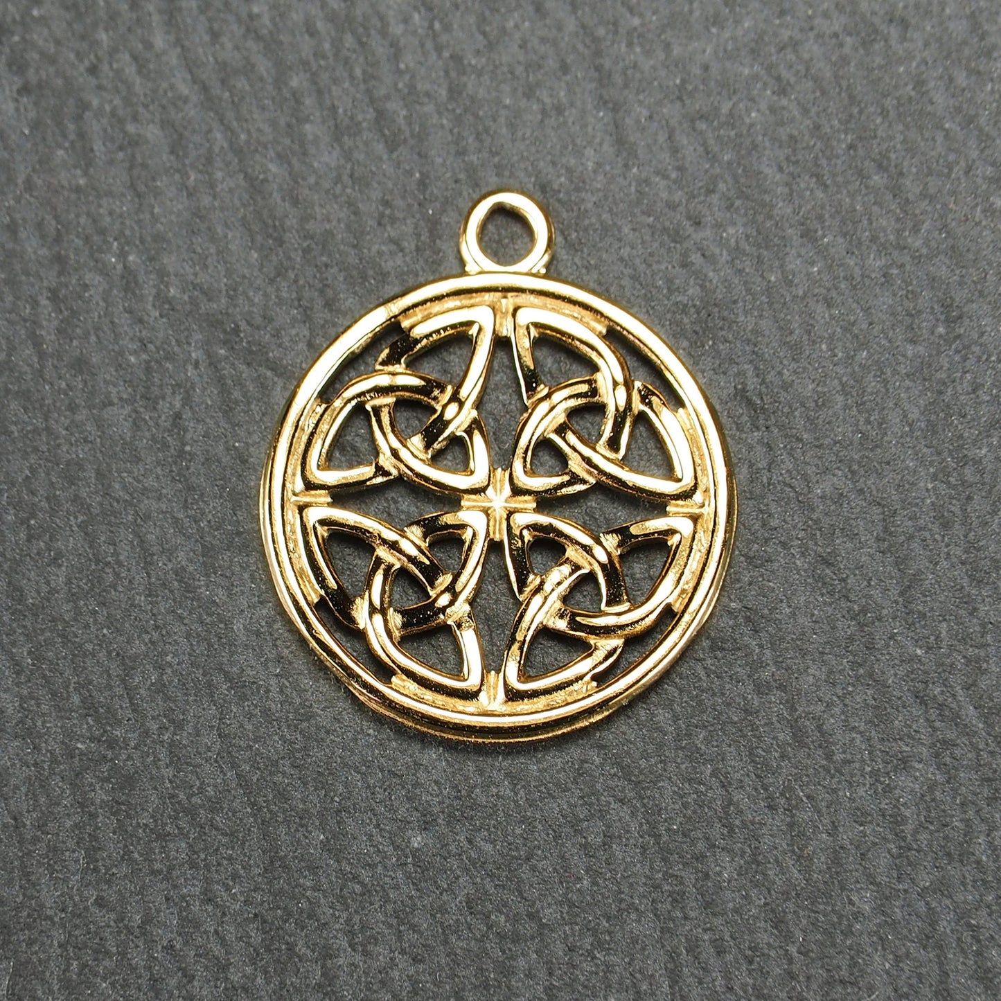 Anhänger keltischer Vierfach-Knoten, 304 Edelstahl ionenvergoldet, 11152