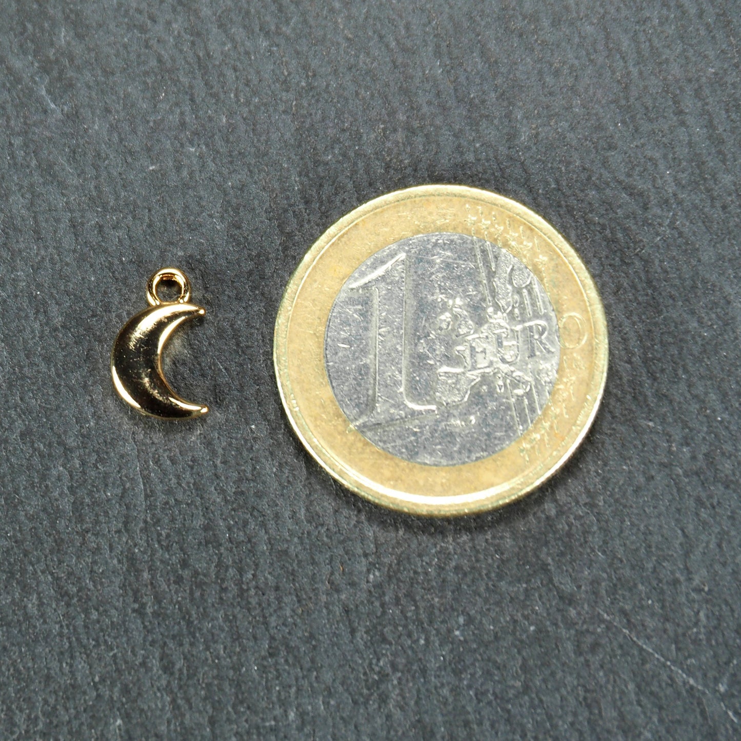 5 Anhänger Halbmond, vergoldet, 11154