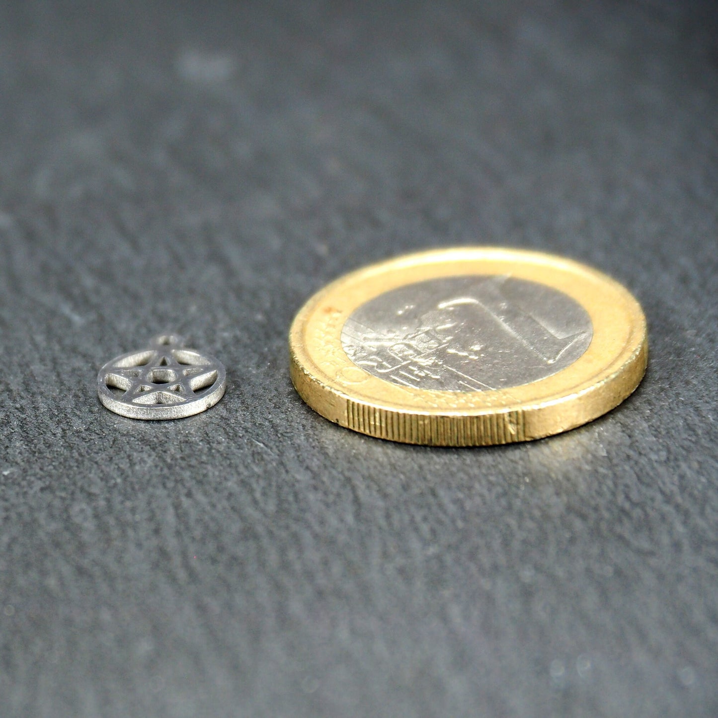 2 Anhänger Pentagramm, Edelstahl 304L, 11177