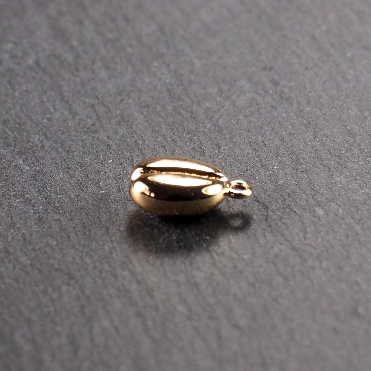 Anhänger Kaffeebohne, 18 Karat vergoldet, 3D-Design, 11221