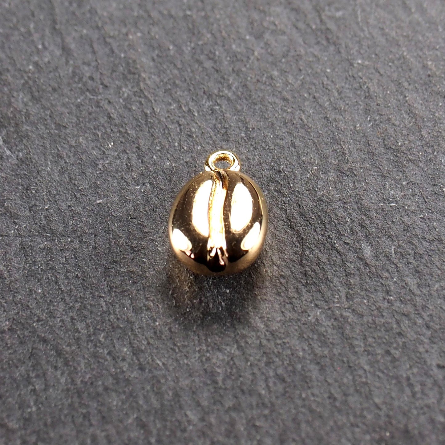 Anhänger Kaffeebohne, 18 Karat vergoldet, 3D-Design, 11221