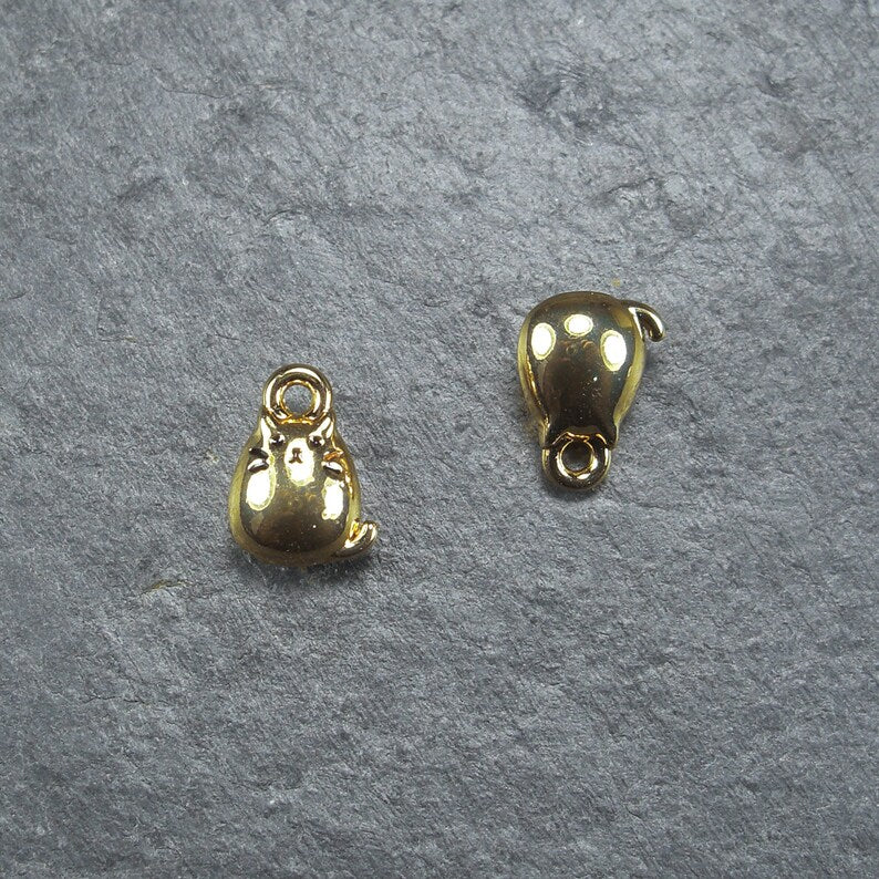 Süßer Anhänger Katze, goldfarben, dreidimensional, 10059