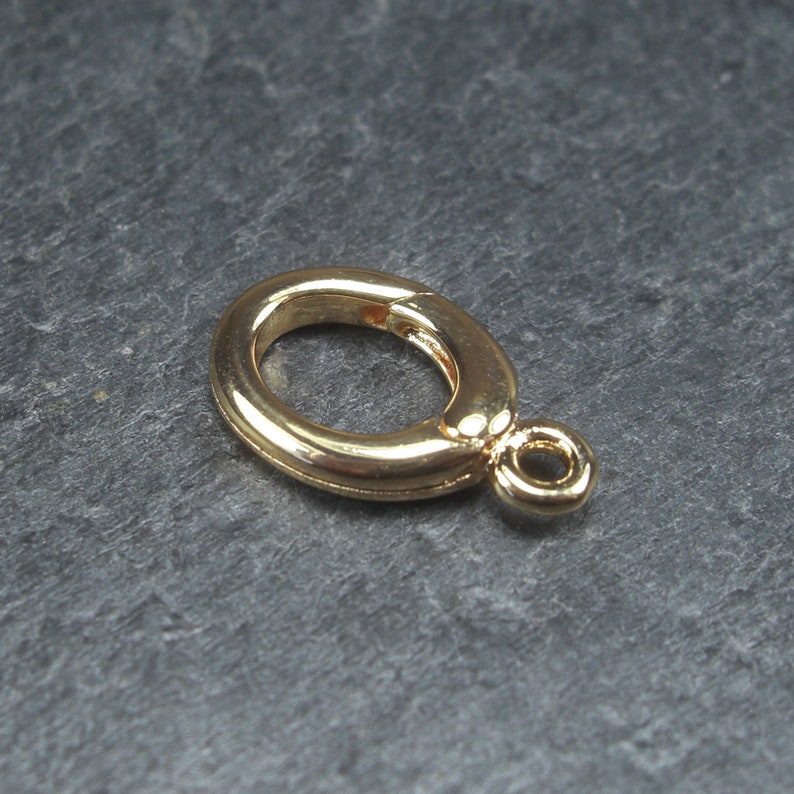 Anhänger zum Einhängen / Karabiner Verschluss, Messing, 24 Karat vergoldet, 10404