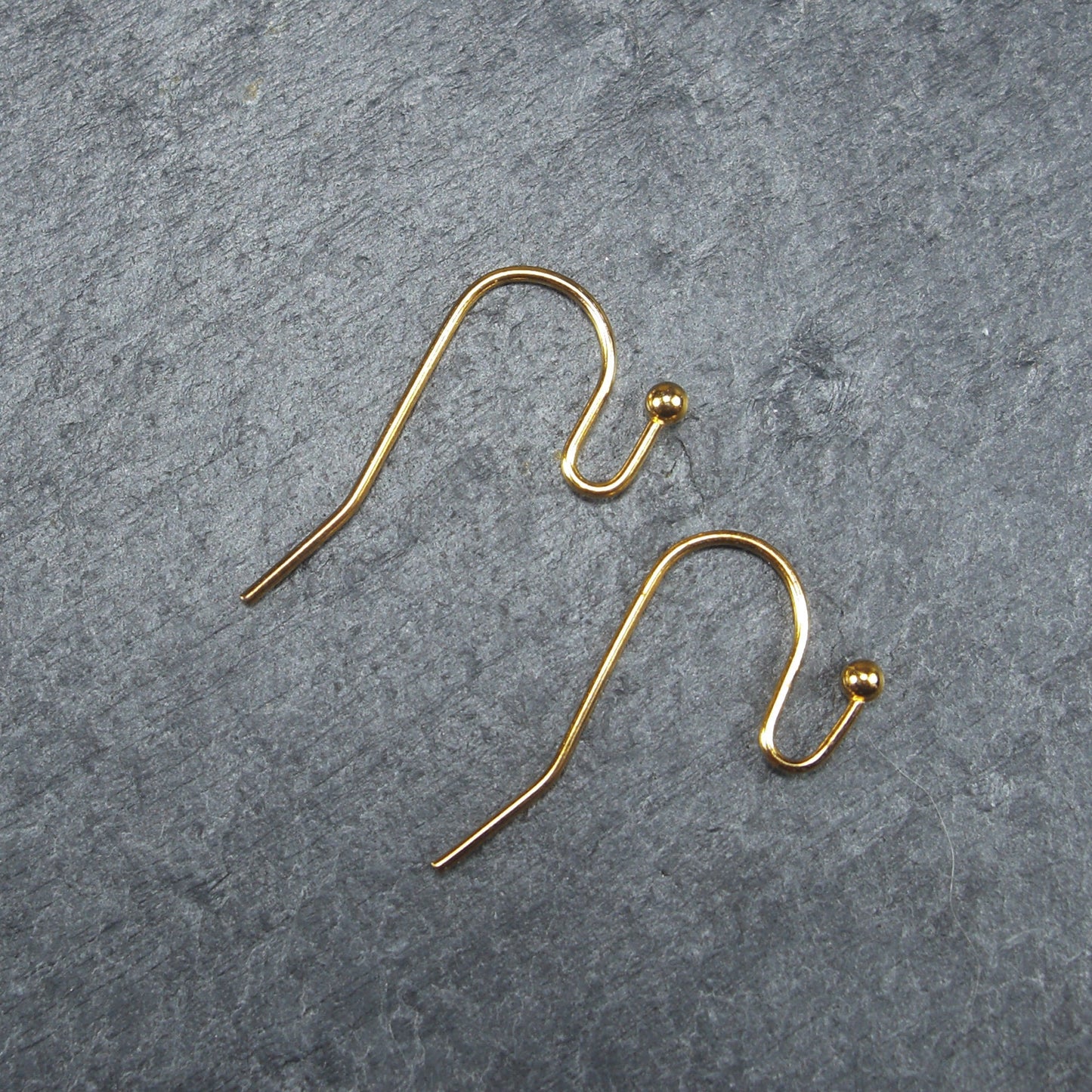 5 Paar Ohrhaken, Edelstahl, goldfarben, Brisuren, 10172