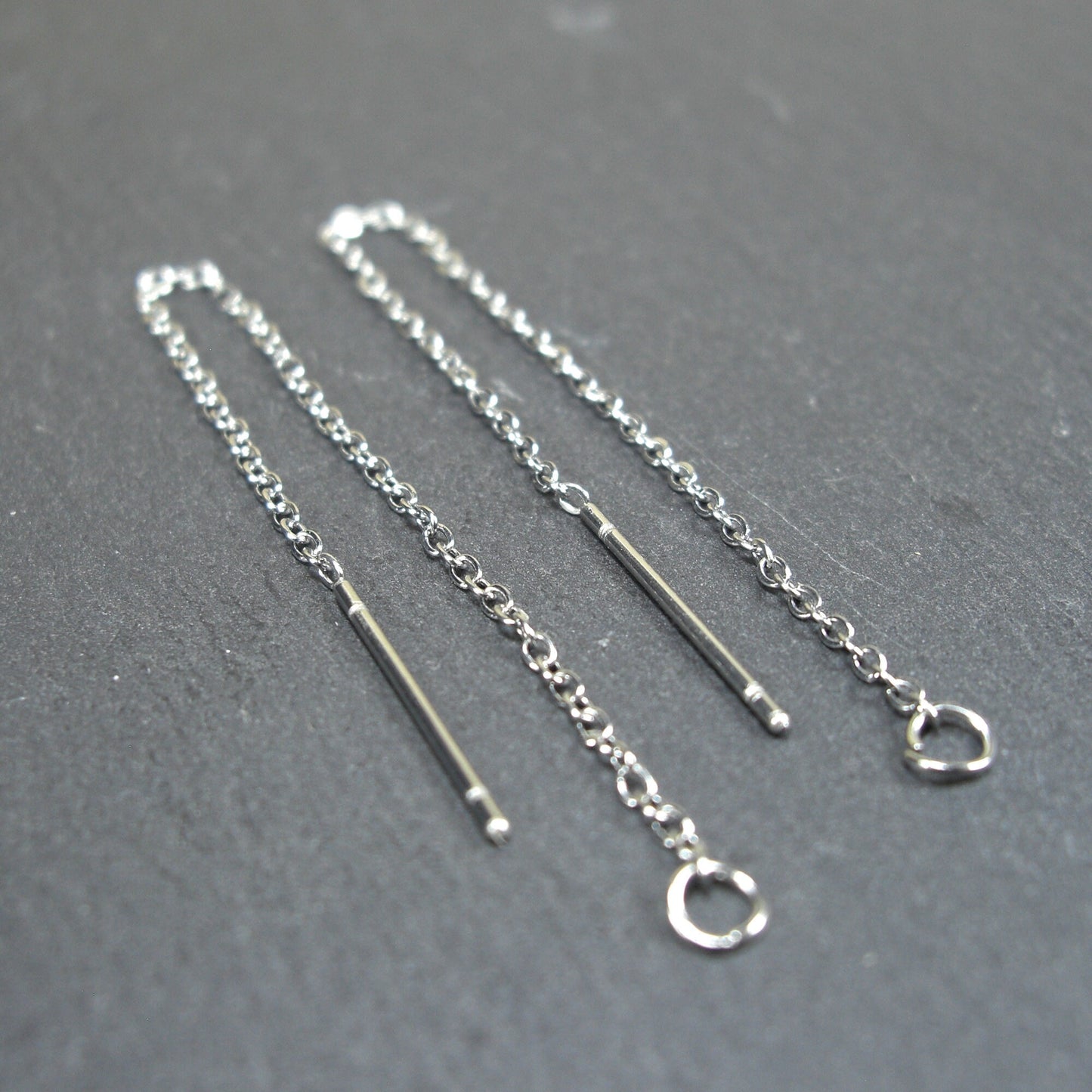 1 Paar Durchziehohrringe, Fädelohrringe, Edelstahl, 10191