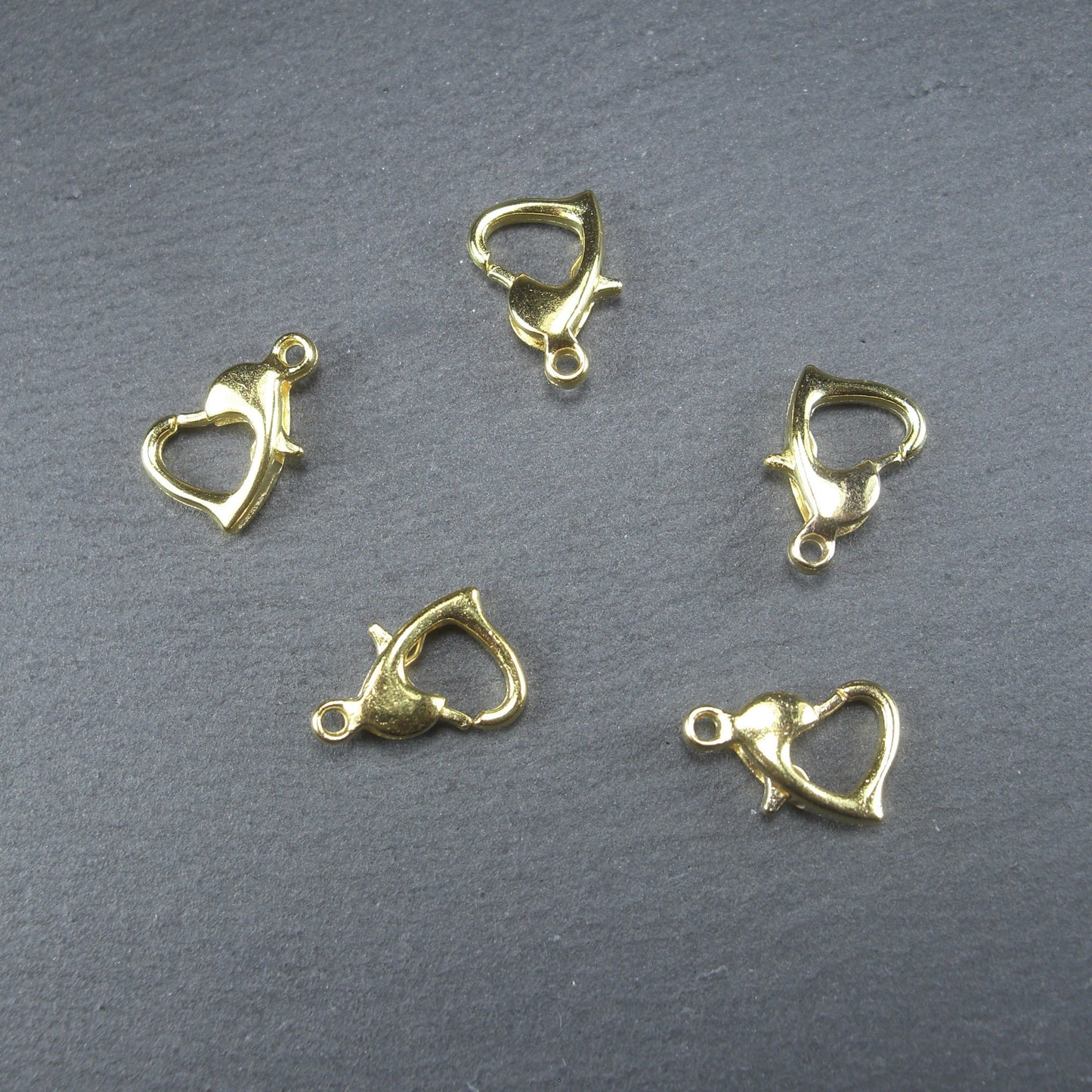 5 Karabiner in Herzform, 12 x 8 mm, Verschluss, 10332