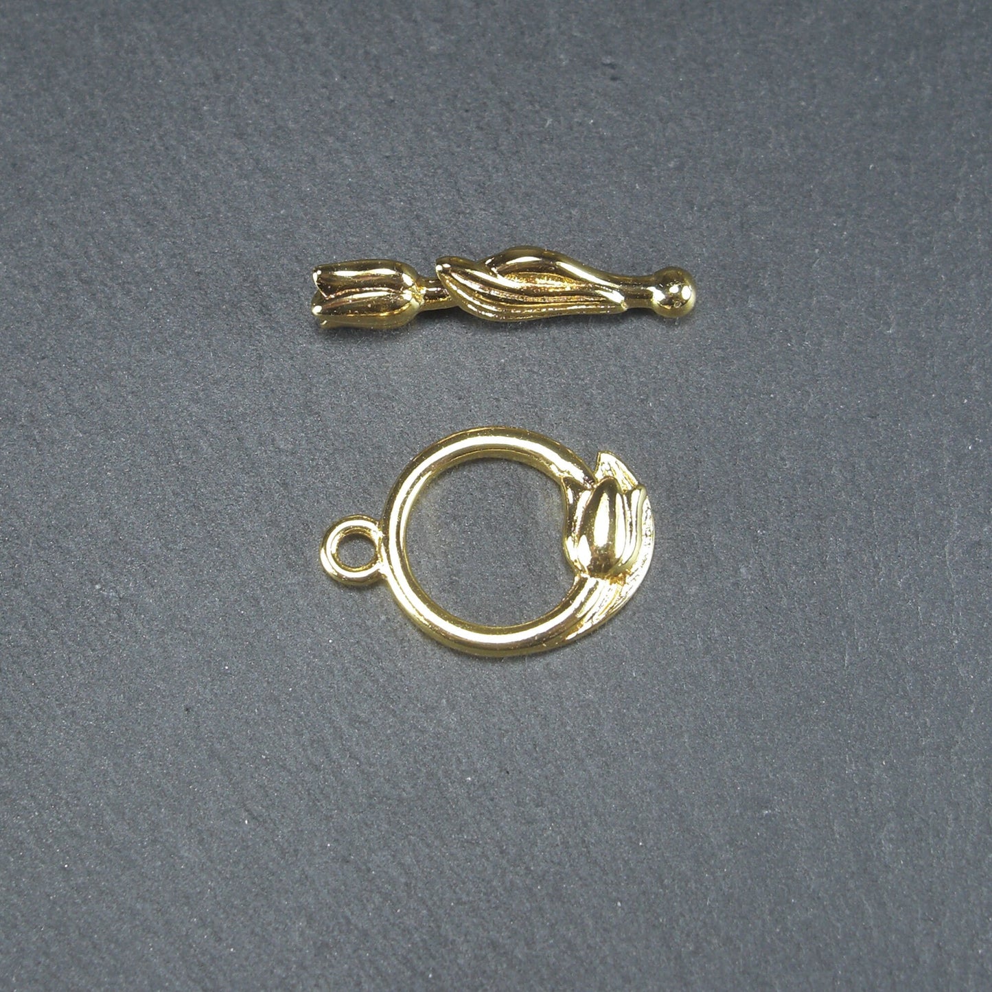 Knebel Verschluss, floral, 1 Satz für Armband, Halskette, Messing, 24 Karat vergoldet, Verschluss, 10340