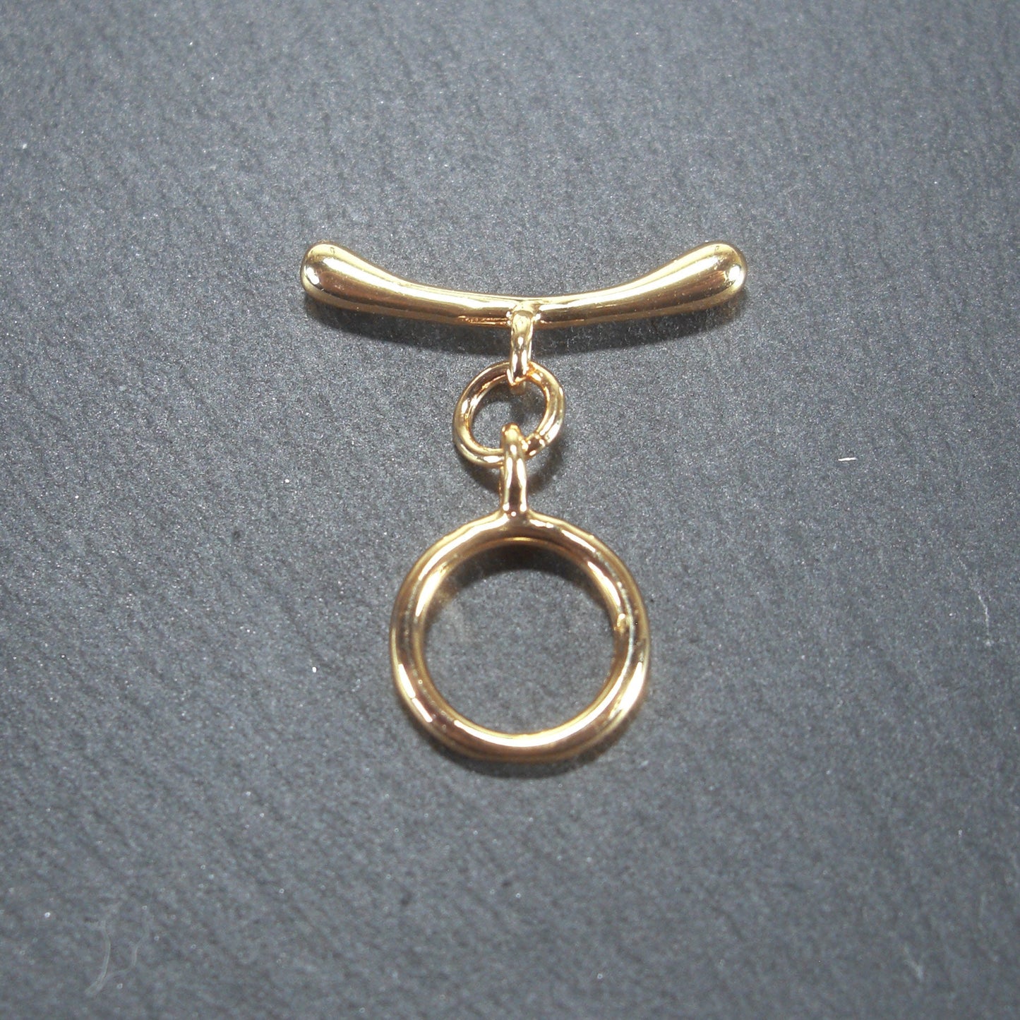 Knebel Verschluss, rund, schlicht, 1 Satz für Armband, Halskette, Messing, 24 Karat vergoldet, Verschluss, 10528