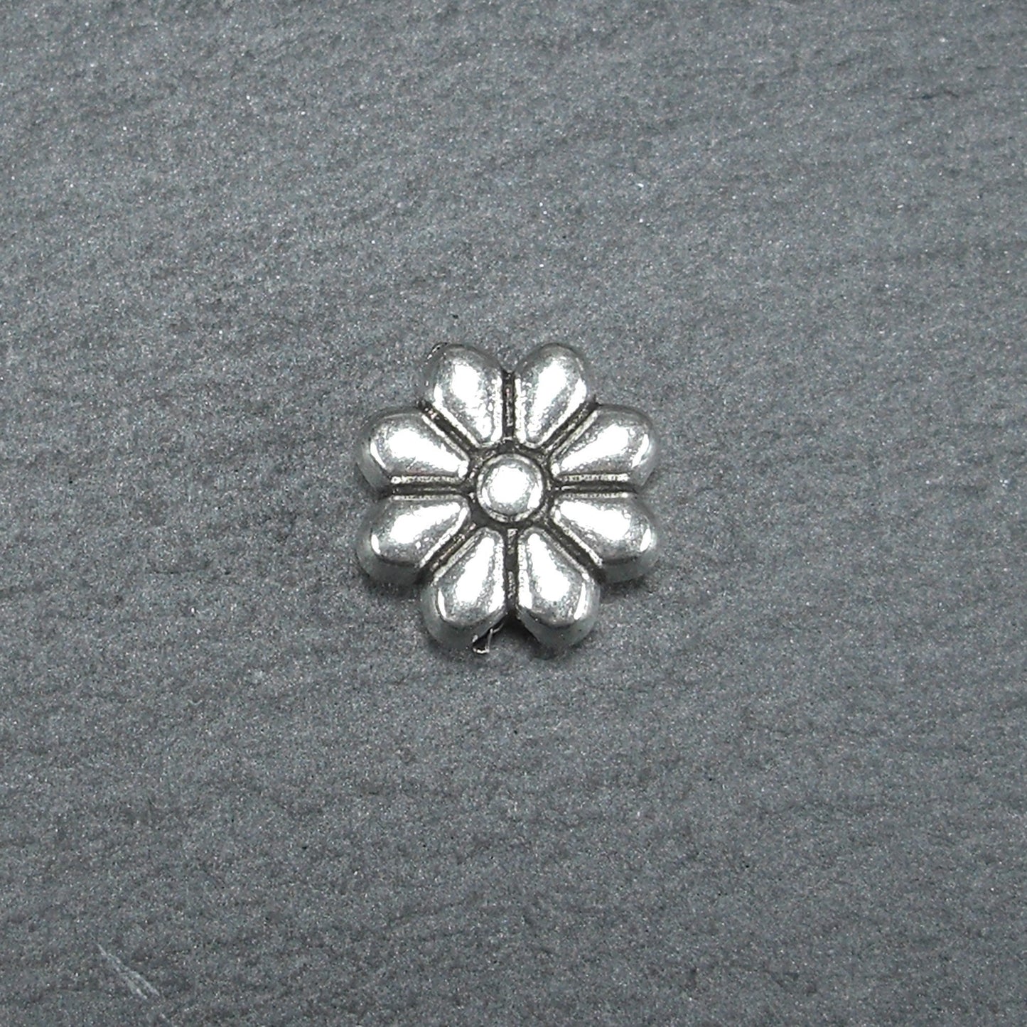 5 Blumen Perlen, Blüten, antik silberfarben, 10589