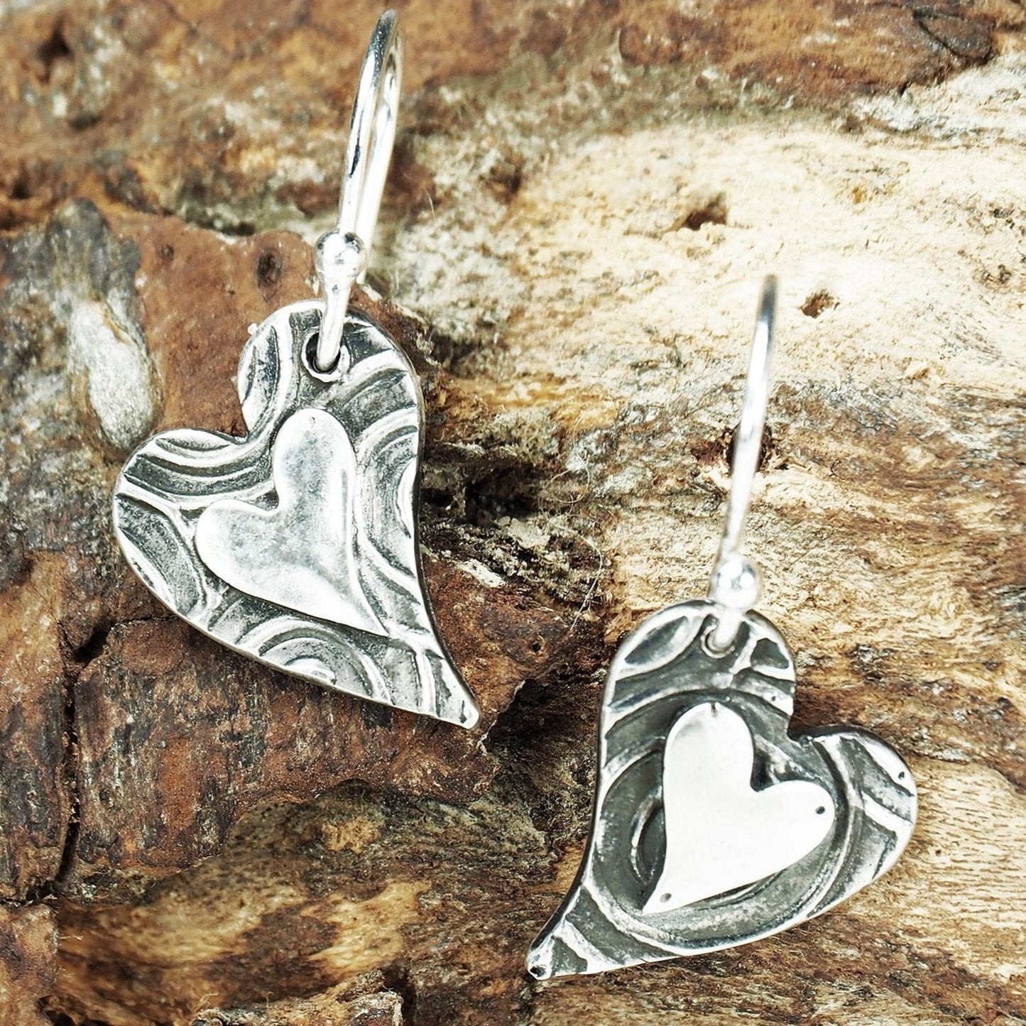 Ohrhänger Herz, Ohrringe, Herzen, Boho, 925 Sterling Silber, 40010