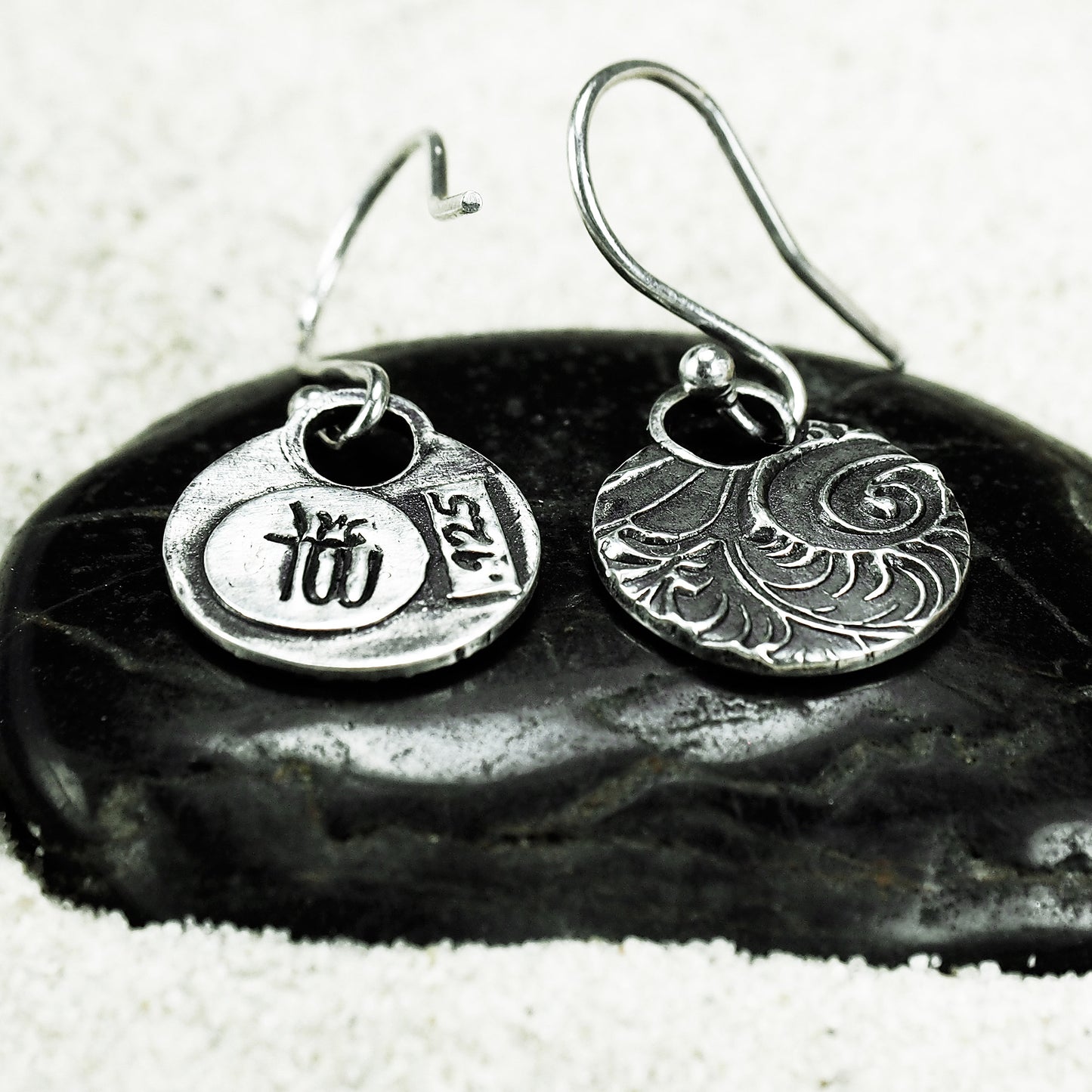 Ohrringe, Ohrhänger, floral, boho, recyceltes 925 Sterling Silber, 40118