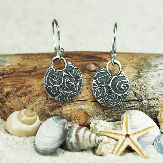 Ohrringe, Ohrhänger, floral, boho, recyceltes 925 Sterling Silber, 40118