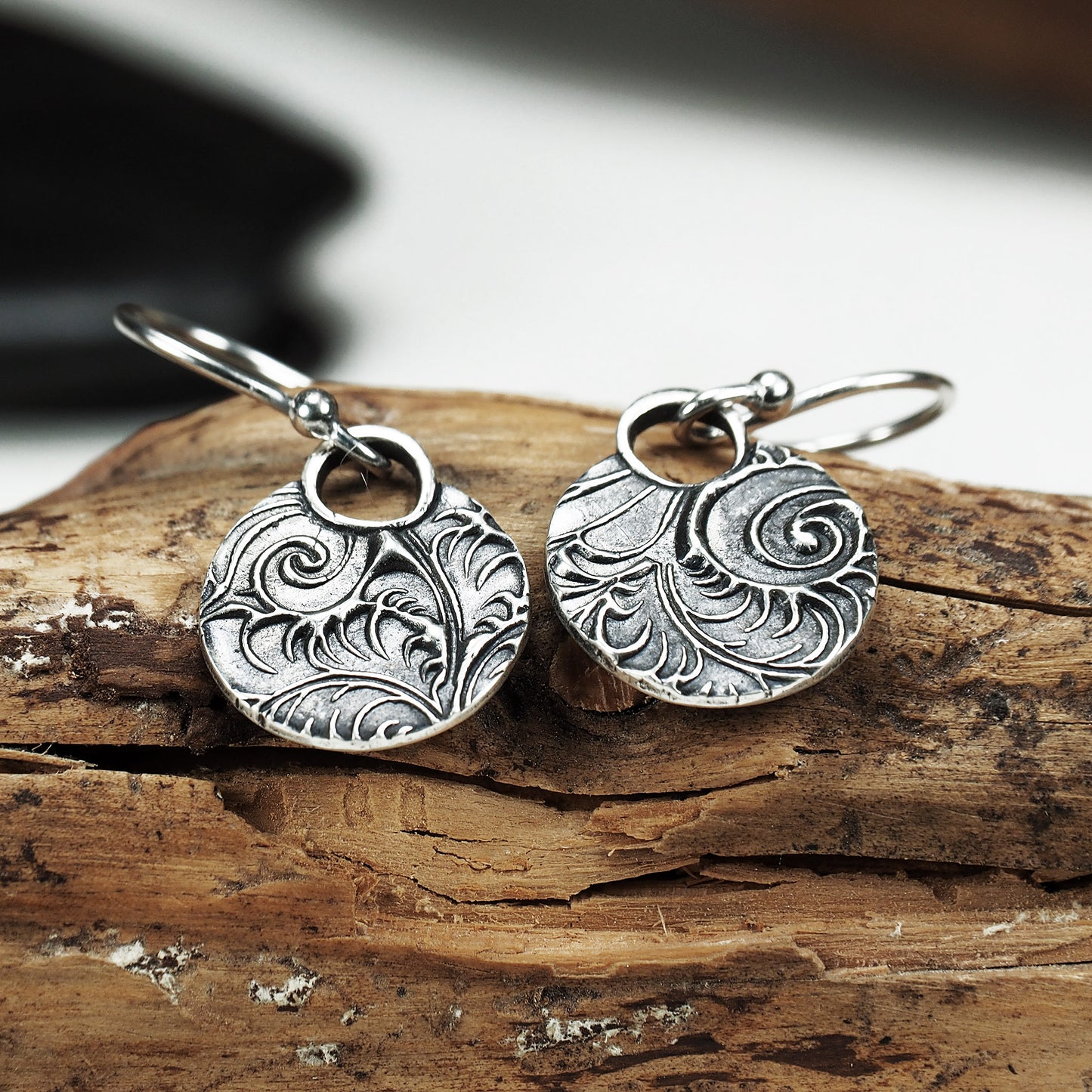 Ohrringe, Ohrhänger, floral, boho, recyceltes 925 Sterling Silber, 40118