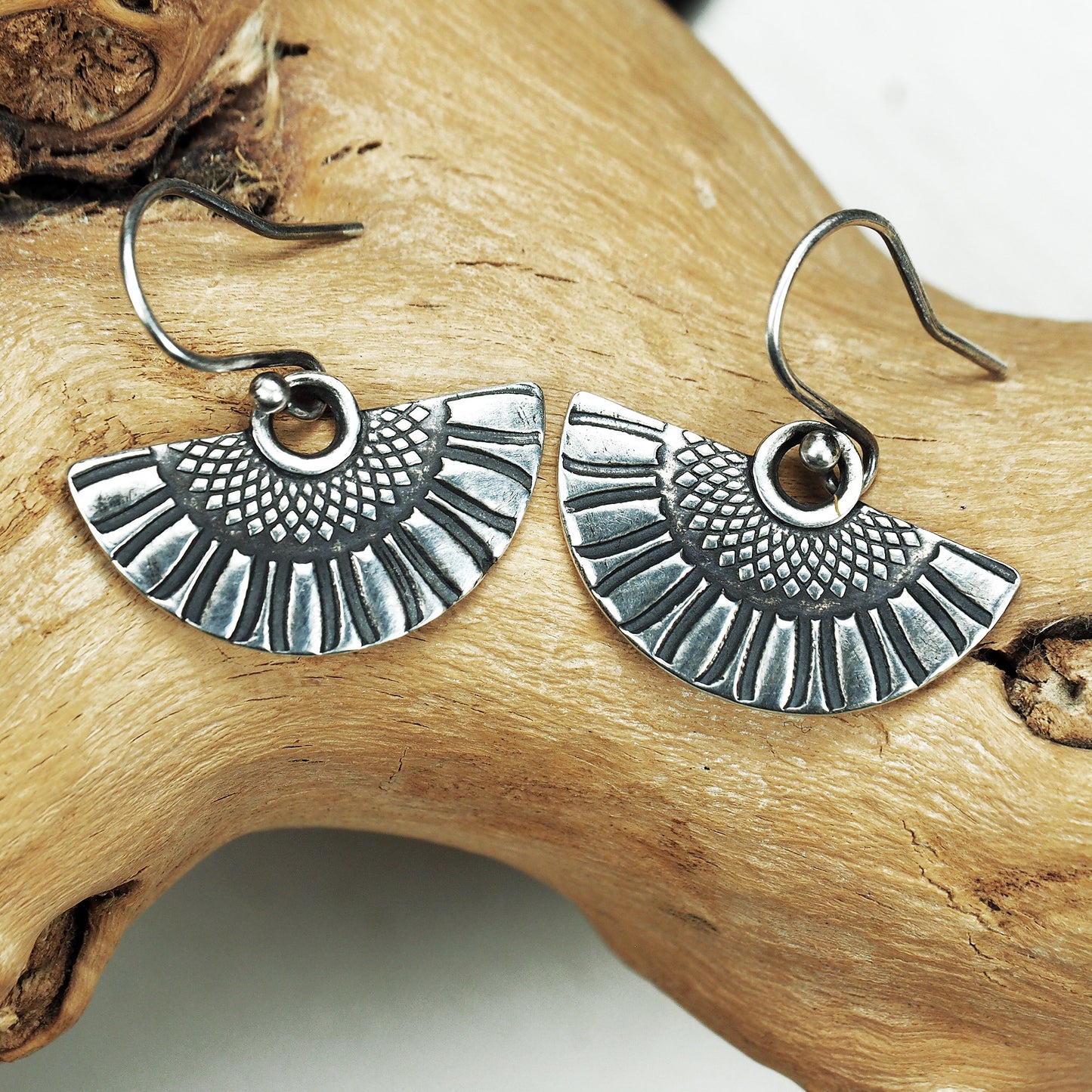 Ohrringe, Ohrhänger, floral, boho, recyceltes 925 Sterling Silber, 40115