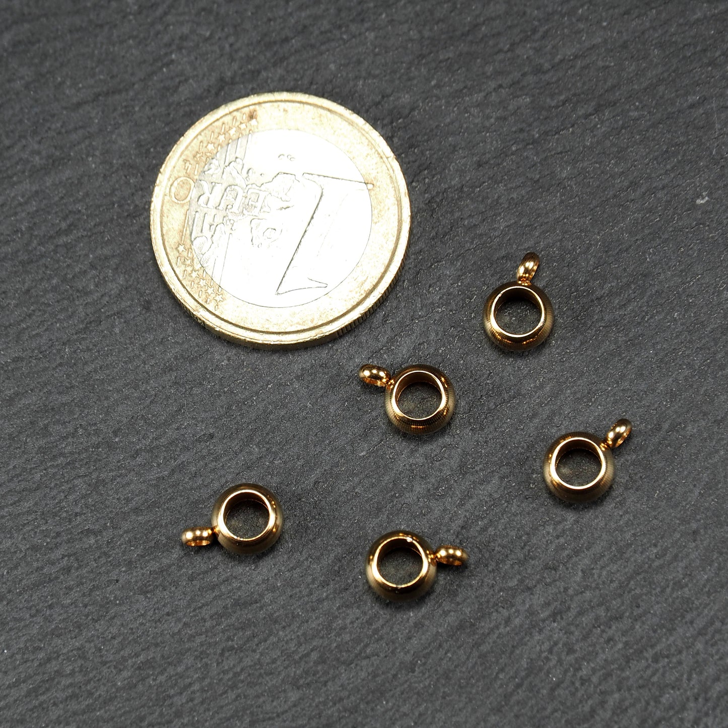 4 Anhängerösen Edelstahl 304 vergoldet, 10969