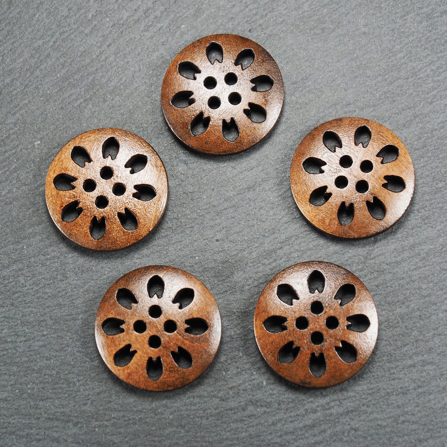 5 Knöpfe Holz, 25 mm, Holzknöpfe, Jackenknöpfe, Pullover, 10350