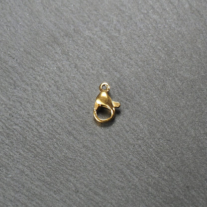5 kleine Karabiner 10 x 6 mm, antik goldfarben, Verschluss, 10294