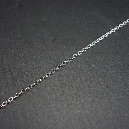 5 Meter feine Ankerkette 1,5 x 2 mm, platinfarben, Messing, 10141
