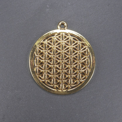 Anhänger Blume des Lebens, groß, goldfarben, 10097