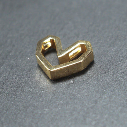Anhänger Herz geometrisch, 14 Karat vergoldet