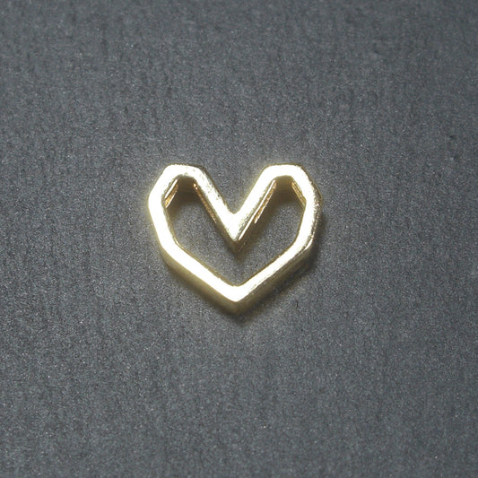 Anhänger Herz geometrisch, 14 Karat vergoldet