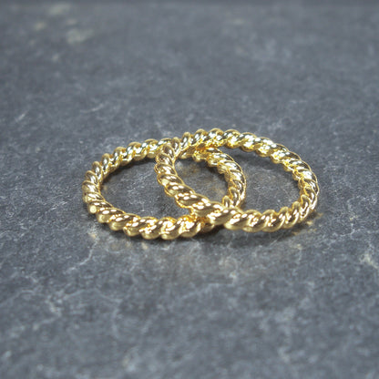 2 Verbinder, Anhänger, gedrehte Ringe, goldfarben, 10337