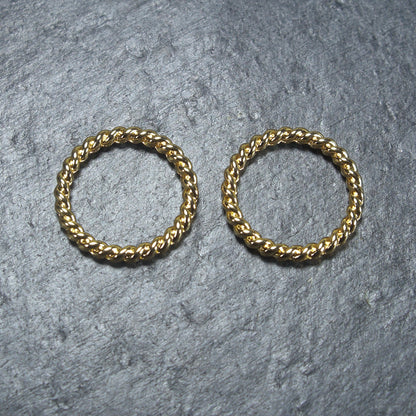 2 Verbinder, Anhänger, gedrehte Ringe, goldfarben, 10337
