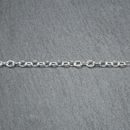 Ankerkette 2 mm, Eisen versilbert, Meterware, 10449