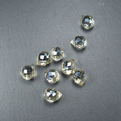 4 Tropfen Anhänger, Glas geschliffen, hell champagner, Kristall, 10368