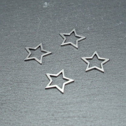 4 Stern Verbinder klein, Anhänger, Edelstahl, 10653