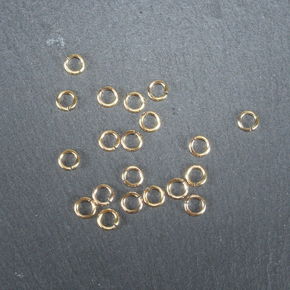 20 Binderinge 4 mm, Messing 24 K vergoldet, 10685