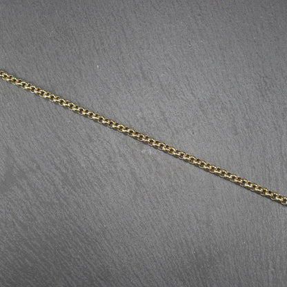 3 mm Edelstahlkette vergoldet, 1 Meter, Rolokette, 10626