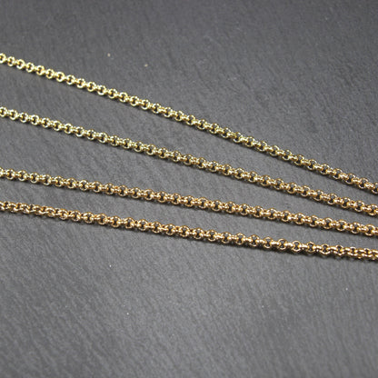 2,5 mm Edelstahlkette vergoldet, 1 m, Rolokette, 10625