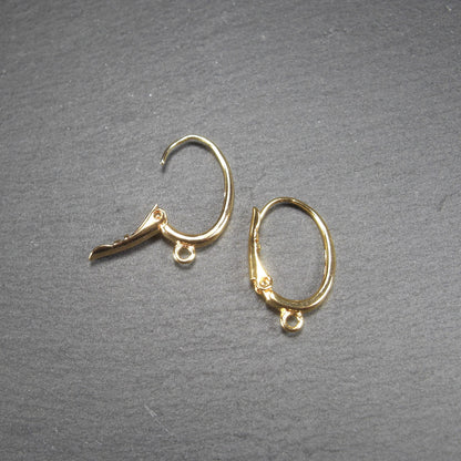 1 Paar Klappbrisuren, 24 Karat vergoldetes Messing, Ohrhaken, 10745
