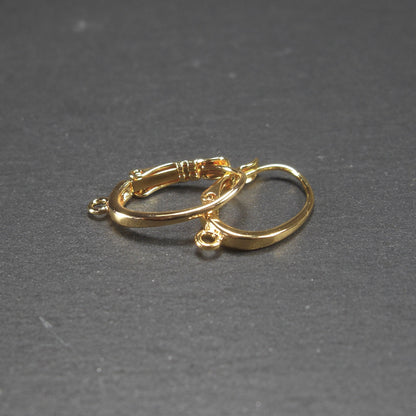 1 Paar Klappbrisuren, 24 Karat vergoldetes Messing, Ohrhaken, 10745