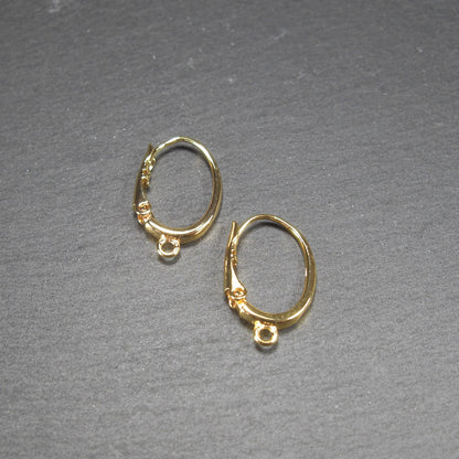 1 Paar Klappbrisuren, 24 Karat vergoldetes Messing, Ohrhaken, 10745