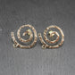 Ohrstecker Spirale, Messing, 24 Karat vergoldet, Hammerschlagoptik, 10870