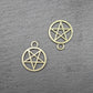 5 Anhänger umgedrehtes Pentagramm Drudenfuß, bronzefarben, 10878