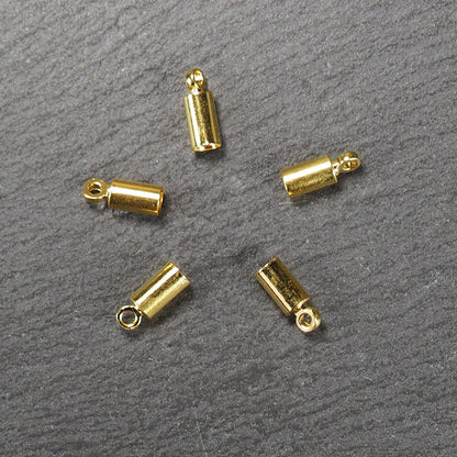 10 Endkappen rund für 3 mm Band, goldfarben, 10134