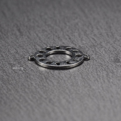 Verbinder rund, Edelstahl versilbert, Mondphasen, 10887